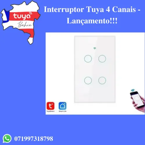 Interruptor Smart Tuya 4 Canais - Produto Original Tuya
