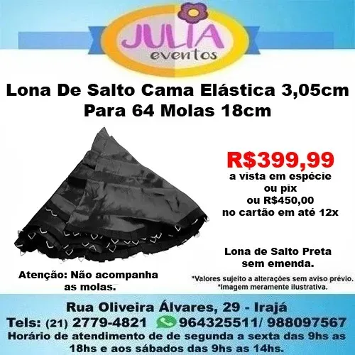 Lona De Salto Cama Elástica 3.05cm Para 64 Molas 18cm