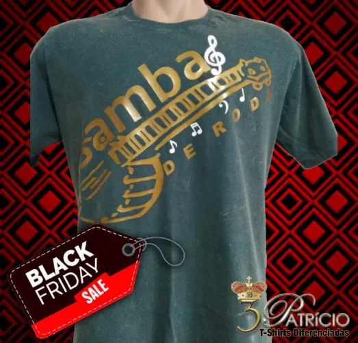 Camiseta Samba de Roda em 100% Algodão Marmorizado Tamanho G