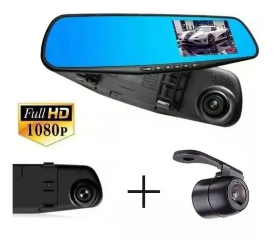 BLACK FRIDAY: Kit Retrovisor Com Câmera Frontal Full Hd E Câmera Ré Promoção >>