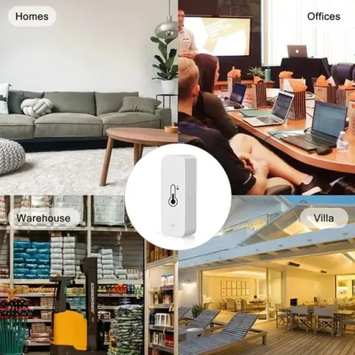 Sensor de Temperatura e Umidade WiFi Tuya Casa Inteligente Alexa, Google COD-AM570  