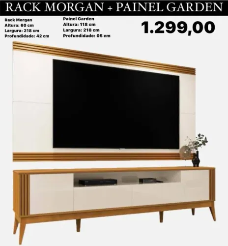 Rack Morgam com Painel Garden 2.18 cm - ENTREGA HOJE MESMO - LIGUE AGORA