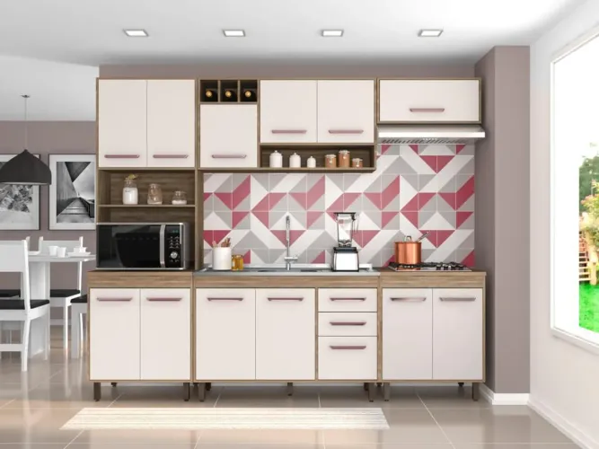 Armário de cozinha completa com adega