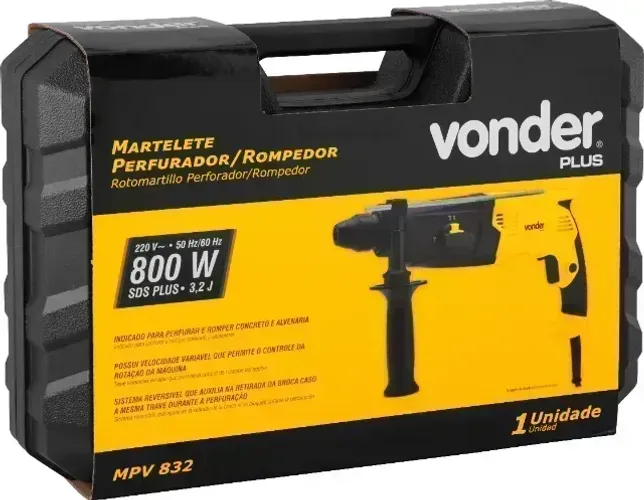 Martelete perfurador/rompedor, 800 W, MPV 832, VONDER PLUS