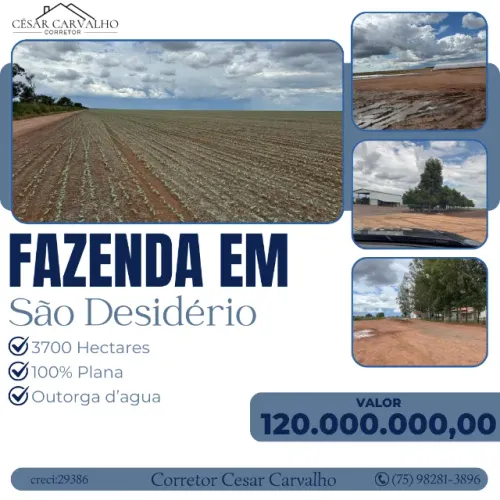FAZENDA EM SANTO DESIDÉRION - 3700 HECTARES