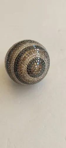 Anel ouro bola brilhante 