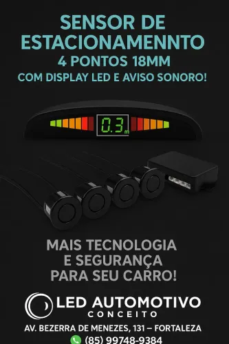 Sensor de estacionamento 4 pontos com display LED