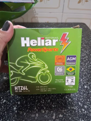Bateria heliar para moto aceito cartao