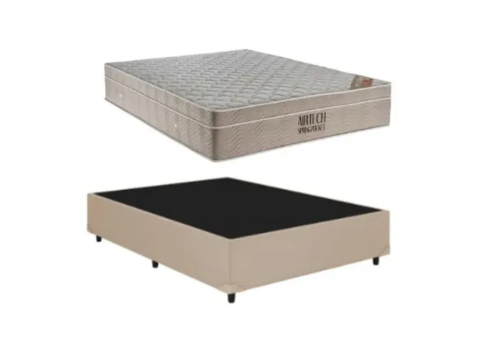 Cama Box Com Colchão Ortobom de Molas Ensacadas Airtech Spring Pocket 25 cm