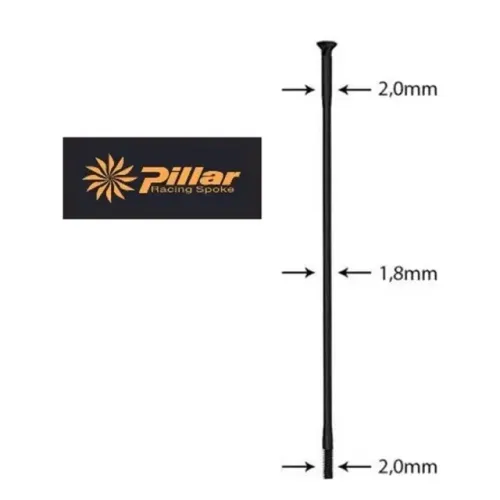 60 Raios Pillar Straight Pull 290mm Tipo Reto - NOVOS