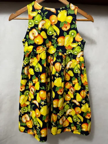 Vestido Novo Infantil Frutas Amarelas Moda Infantil Feminina
