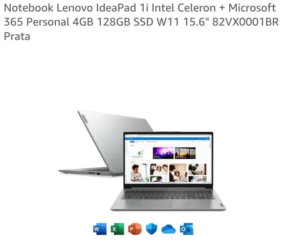 Vendo Notebook Lenovo ideapad 1i intel celeron