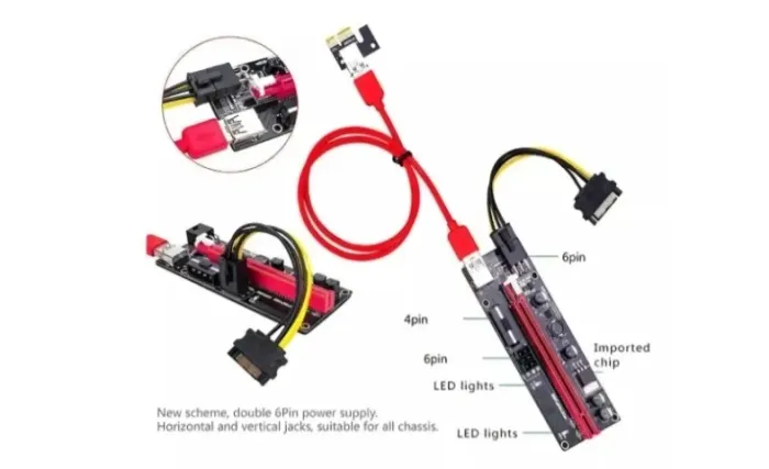 Placa Pci-e Express Riser Ver009s Usb 3.0 Extensor Ethereum
