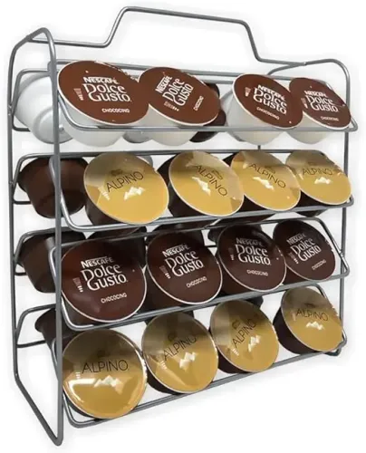 Porta 32 Cápsulas Compátivel Com Bebidas Dolce Gusto Aramado em Aço LH Móveis - Prat