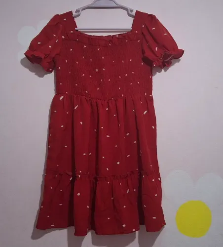 Vestido vermelho de bolinhas 4 anos