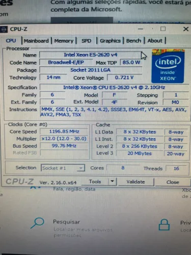 Vendo processador xeon E5-2620 v4
