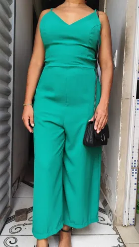 Macacão longo feminino tamanho 38 verde 