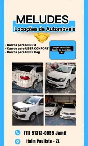 Locação de veículos para app UBER/99