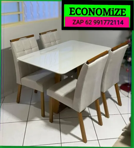 Mesa de jantar com 4 cadeiras MADEIRA MACIÇA 1.20X80 PROMOÇÃO