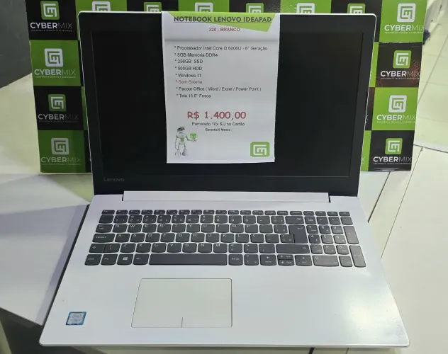 Notebook Lenovo IdeaPad 320 - Branco - Detalhe