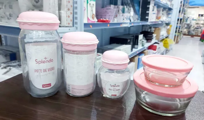 Jogo de potes de vidro com tampa - Splendo