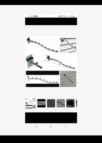 Gancho Cromado RT de Aço de Alta resistência Modelo S de 30 cm com 8 Esferas para Painel