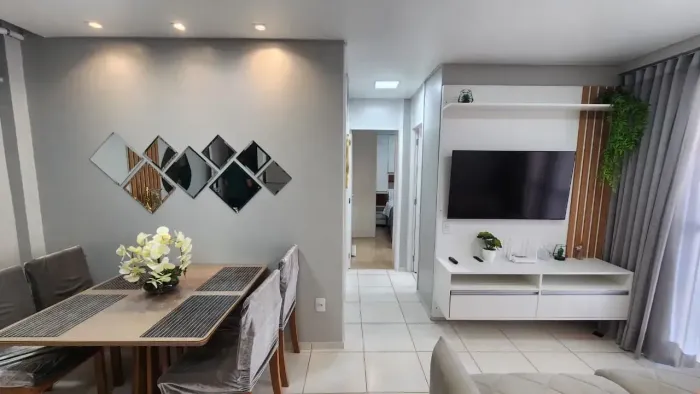 ESTILO PONTA NEGRA, 100% MOBILIADO, 2 QTOS, 1 VAGA