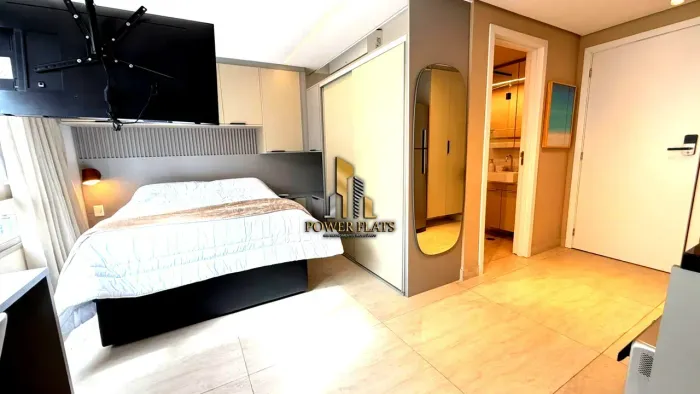 Flat mobiliado para locação com 1 dormitório | AG Glam | Rua Alves Guimarães