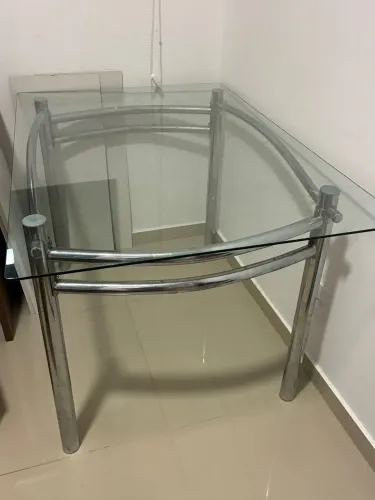 Mesa jantar vidro com 4 cadeiras 