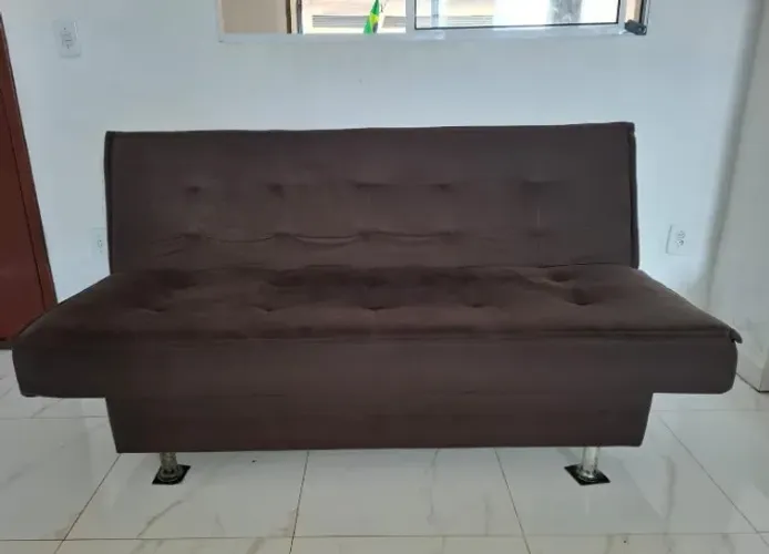 Sofá Cama 3 Lugares 1,84m em Veludo Suede