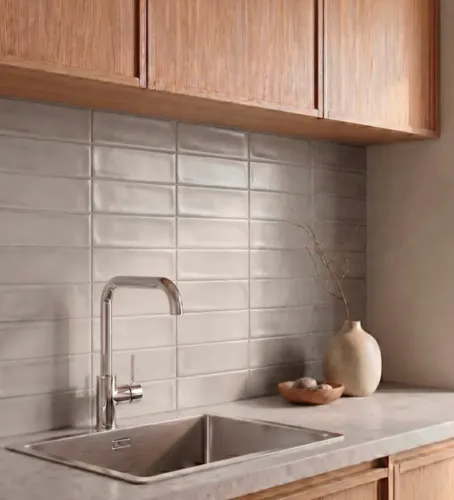 Revestimento Parede Interno e Externo Vivant Brut Mate Bege 07X24,4cm Portobello