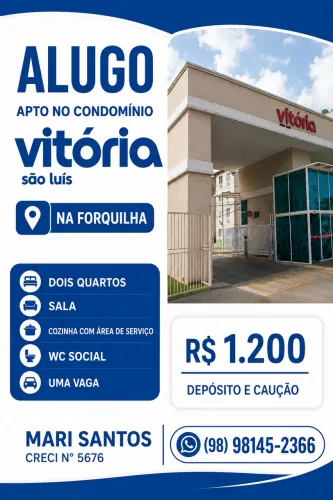 ALUGO APTO NO CONDOMÍNIO VITÓRIA SÃO LUÍS / FORQUILHA