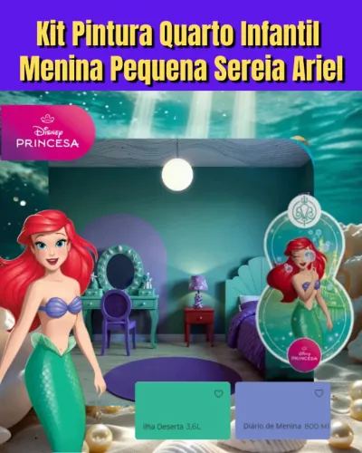 KIT DE PINTURA PARA QUARTO DE MENINA - PEQUENA SEREIA