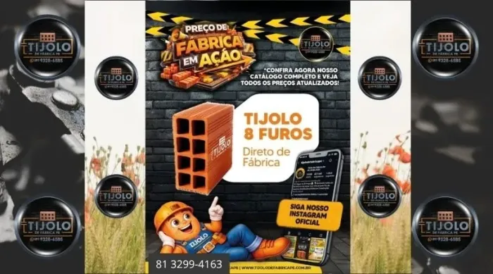 tijolo 8 furos material resistente e durável 