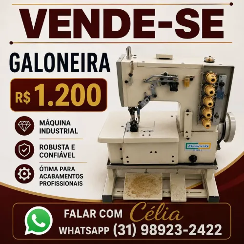 Vendo Máquina de costura Galoneira, é usado porém, funciona perfeitamente 