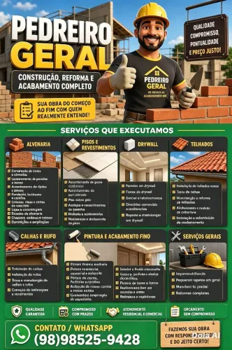 Pedreiro disponível