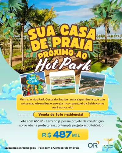 Excelente lote no Reserva Sauípe - 455m² - boa localização