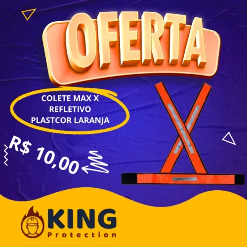 COLETE MAX X REFLETIVO PLASTCOR LARANJA