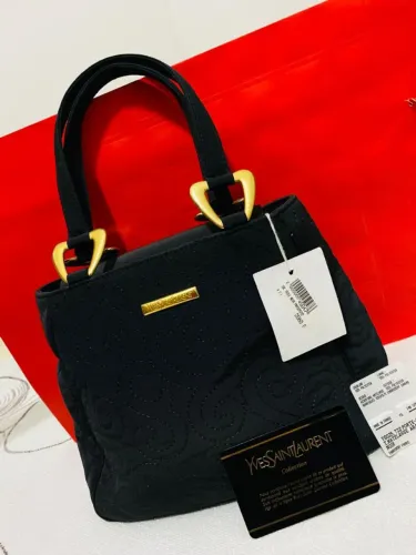 Bolsa de alça superior acolchoada vintage YSL com cartão