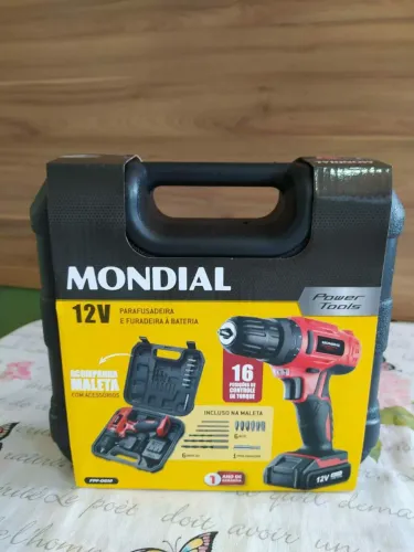 Furadeira e parafusadeira Mondial a bateria 12V