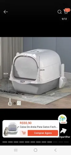 Caixa de areia para gato