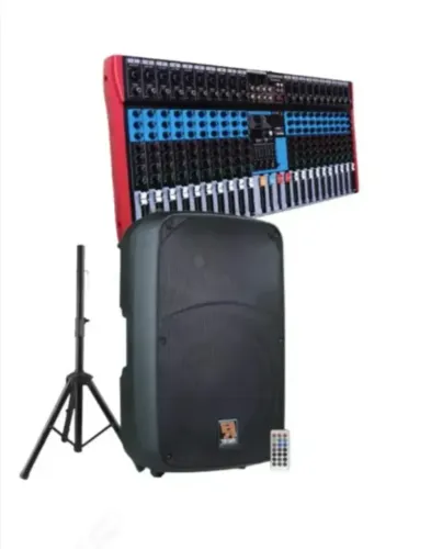 Kit Caixa Ativa 15 Staner Sr315a + Mesa 202 EUX 300wrms C/ Tripé
