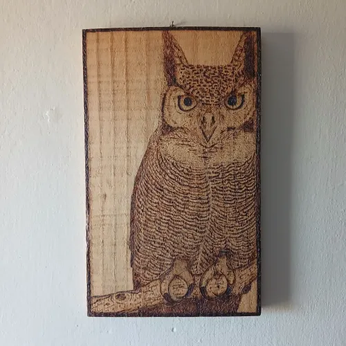 Quadro Decorativo Pirografia