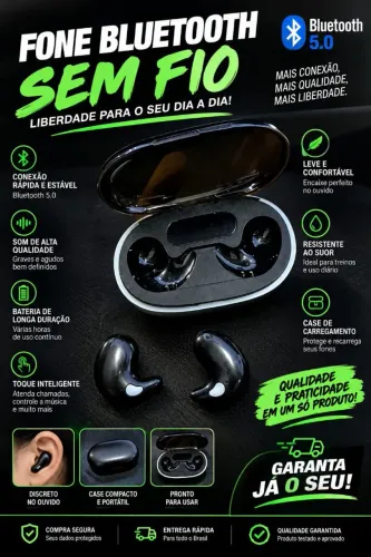 Fone de ouvido bluetooth