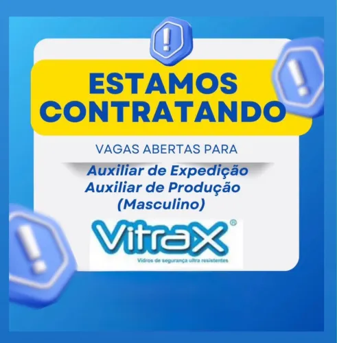 Estamos contratando auxiliar de produção e expedição.