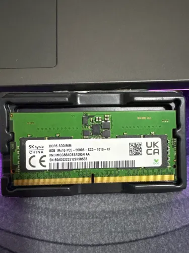 Memória RAM SK hynix DDR5 SODIMM 8GB 5600MHz (Notebook - 262 pinos) 