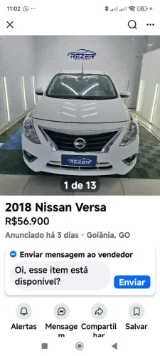 Nissan Versa SV 1.6 16V Flexstart 4P Aut. 2018