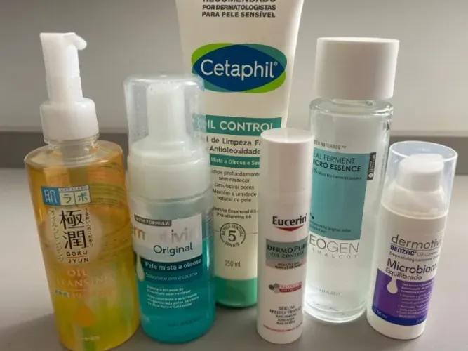 Kit de produtos skincare para pele oleosa