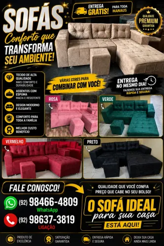 SOFÁ CHEYSE DIRETO DA FÁBRICA