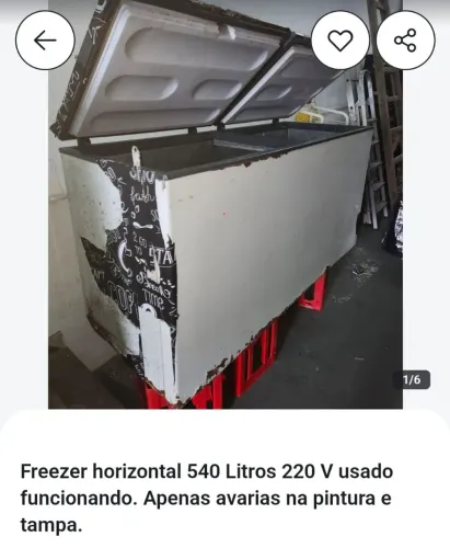 Freezer horizontal muito grande 740 Litros Metalfrio 220 V usado funcionando..